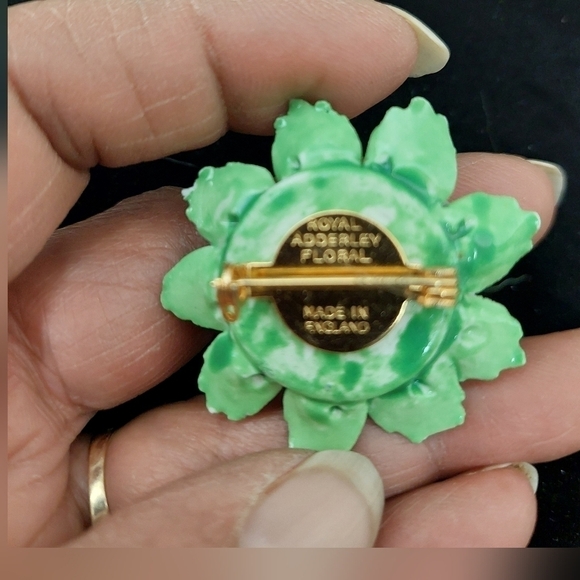Vintage* 50s Royal Adderley Floral Brooch - Picture 4 of 5